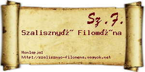 Szalisznyó Filoména névjegykártya