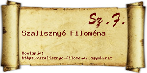 Szalisznyó Filoména névjegykártya