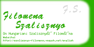 filomena szalisznyo business card